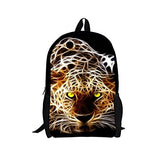 Thikin Forest King Dinosaur Tiger Wolf Print Teens Travel Backpack
