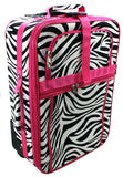 Enimay Women's 3pc Set Roller Luggage Travel Suitcase Bag Pink Zebra