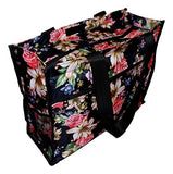 Medium Fashion Print Zipper Top Tote Bag (Lily Rose)