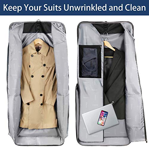 Carry on Garment Bag, Garment Bags for Travel Business Trips with Shoulder Strap, mancro Waterproof Foldable Luggage Suit Bag