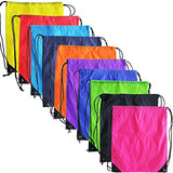 10 Colors Drawstring Backpack Bags Sack Pack Cinch Tote Sport Storage Polyester Bag for Gym Traveling (10 Colors)