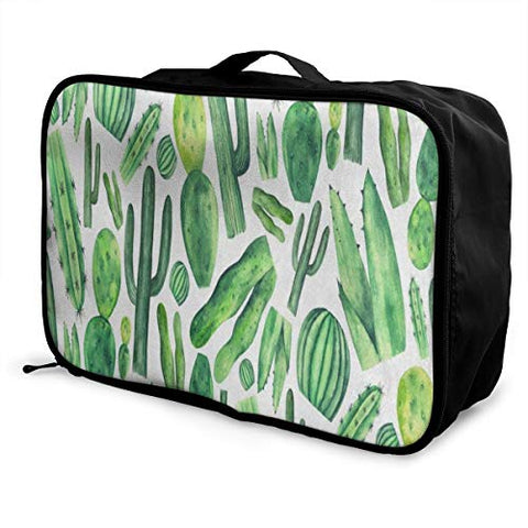Travel Bags Tropical Cactus Tree Plant Grass Portable Handbag Trendy Trolley Handle Luggage Bag