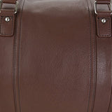 HADAKI Genuine Leather Duffel Carry On Hand Bag Cognac Brown