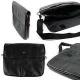 DURAGADGET Luxury PU Leather 15.6" Laptop Zip-up Carry Bag in Black - Compatible with The MEDION