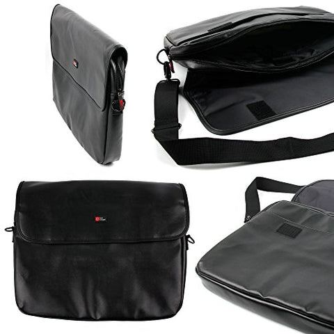 DURAGADGET Luxury PU Leather 15.6" Laptop Zip-up Carry Bag in Black for HP Pavilion 15-n070sa