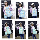 Fanci 3Pcs Stars Prints Canvas Elementary School Rucksack Backpack Set for Girls Women Casual