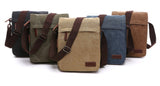 Sechunk Small Vintage Canvas Messenger Cross body bag Shoulder bag (m_Green, middle)