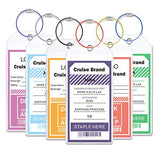 Cruise Tags Wide Luggage Tags Etag Holders Zip Seal & Steel Loops (6 tags)