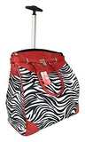 Trendy Flyer Computer/Laptop Rolling Bag 2 Wheel Case Zebra Red
