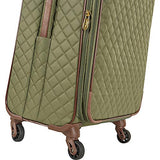 Anne Klein 25" Expandable Softside Spinner Luggage, Olive Quilted