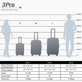 Flieks Luggage Sets 3 Piece Spinner Suitcase with TSA Lock Lightweight 20 24 28 inch (Elegant Blue)