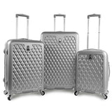 Pacific Coast Signature Pandora Hardside Rolling Travel Lug 3 Piece, Silver