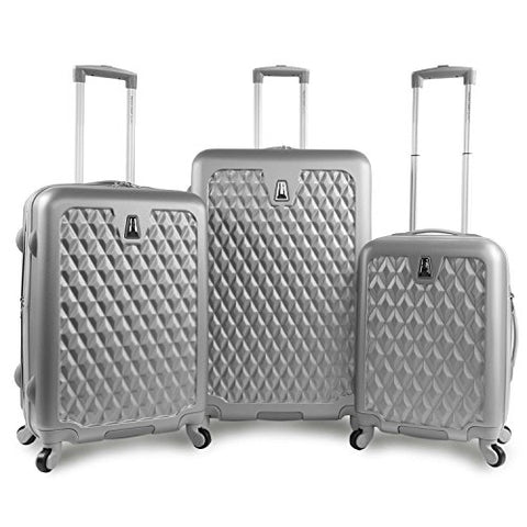 Pacific Coast Signature Pandora Hardside Rolling Travel Lug 3 Piece, Silver