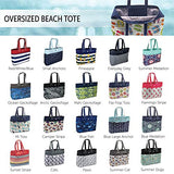 geckobrands Oversized Beach Tote, Blue Fish