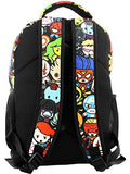 Marvel Kawaii Avengers Boys Girls 16" School Backpack (One Size, Black/Multi)