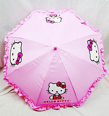 Sanrio Girls' Umbrella With 3D Hello Kitty Figurine Handle Applique 20" Pink