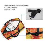 Travel Tote Luggage Weekender Duffle Bag, Autumn Maple Leaves Fall Red Orange Large Canvas shoulder