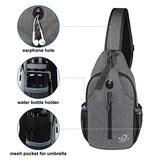 Waterfly Crossbody Sling Backpack Sling Bag Travel Hiking Chest Bags Daypack (Dark gray)