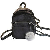 Clearance Sale! Zomusa Women Girls Fashion Mini Backpack Shoulder Bag Solid School Bags With Fur