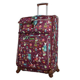 Lily Bloom Luggage Large Expandable Design Pattern Suitcase With Spinner Wheels For Woman (Aquarium Life, 28in) | Suitcases