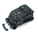 Yexin Multi-Compartment Waterproof Wheeled Rolling Backpack For Girls Boys School Students Books