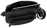 Mancini Leather Goods RFID Tablet Shoulder Bag (Black)