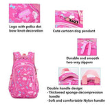 Fanci 3Pcs Bowknot Cat Prints Elementary Girls School Bookbag Rucksack for Primary Girls School