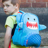 ZOOCCHINI Kids Everyday Backpack Pals - Sherman the Shark, 10.5"W x 4"D x 13"H, Designed in the USA