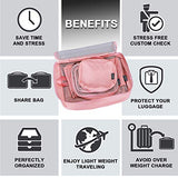 G4Free 9 Set Packing Cubes - Water Resistant Mesh Travel Luggage Accessories Packing Organizer with Shoes Bag(Pink)