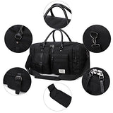 ZUMIT 45L Travel Duffel Bag Mens Womens Large Foldabling Luggage Water-resistant Super Lightweight Shoulder Suitcase Holdall Tote Handbag Brief Case Black #806-S