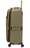 London Fog Cambridge Ii 25" Expandable Spinner, Olive Houndstooth