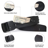 Travel Security Money Belt with Hidden Money Pocket - Cashsafe Anti-Theft Wallet Unisex Nickel free Nylon Belt by JASGOOD (Suit for pant size 41-50", 7-Black+Coffee)