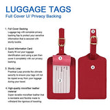 Luggage Tags,Personalized Business Card Holder Travel ID Sets With Privacy Cover For Travel Bag Tags- 4 pack(Red)