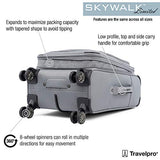 Travelpro Skywalk Limited 3 Piece Spinner Suitcase Set - Softside Expandable Travel Luggage with Spinning Wheels – Carry On & Checked Bags, Grey
