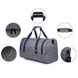 BAGSMART Travel Duffel Bag Large Weekender Bag Carry-on Luggage with Shoe Bag 40L, Grey