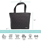 Fit & Fresh Metro-Tote 2 in 1 Quilted 15" Laptop Bag with Insulated Lunch Compartment, Black