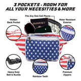 Sojourner American Flag Fanny Pack - USA Packs, 4th of July, Stars and Stripes, Red White, and Blue