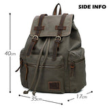Vintage Canvas Backpack Outdoor Hiking Travel Rucksack 19L Army Green #220
