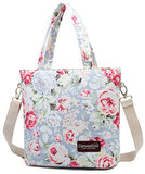 Canvaslove Blue Rose Pattern Laptop Tote Bag 13 Inch Waterproof Laptop Messenger Shoulder Bag