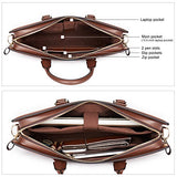BOSTANTEN Leather Briefcase Shoulder Laptop Business Slim Bag for Men & Women