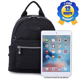Lily & Drew Nylon Mini Casual Travel Daypack Backpack Purse (Small Black)