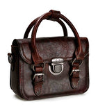 Zlyc Women Vintage Handmade Dip Dye Leather Messenger Satchel Top Handle Hand Bag