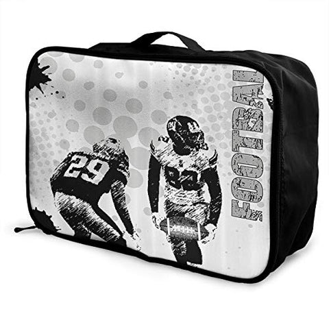HFXFM American Football Travel Pouch Carry-on Duffel Bag Waterproof Portable Luggage Bag Attach