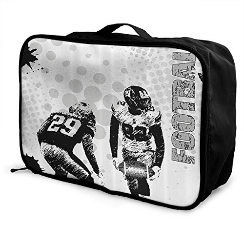 HFXFM American Football Travel Pouch Carry-on Duffel Bag Waterproof Portable Luggage Bag Attach