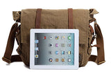 Berchirly Vintage Military Men Canvas Messenger Bag for 14.7Inch Laptop