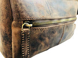 Genuine Buffalo Leather Unisex Toiletry Bag Travel Dopp Kit Grooming and Shaving Kit ~ for Men