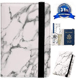 Passport Holder Cover Wallet Case - DESERTI BRANDS Leather RFID Blocking For Women Men - white