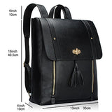 Estarer Women PU Backpack 15.6inch Laptop Vintage College School Rucksack Bag