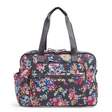 Vera Bradley Iconic Deluxe Weekender Travel Bag, Signature Cotton, pretty Posies