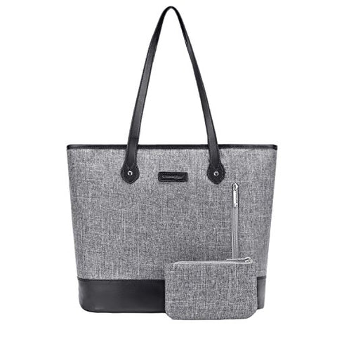 Utotebag Women 15.6 Inch Laptop Tote Bag Notebook Shoulder Bag Lightweight Multi-Pocket Nylon